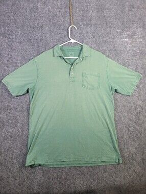 Johnnie-O Hangin Out Mens XL Green Short Sleeve Pocket Polo Shirt Surfer Logo